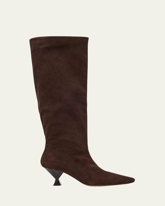 MARIA LUCA Noa Suede Knee Boots