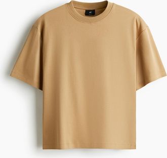 H&M Kastiges T-Shirt in Loose Fit - Beige