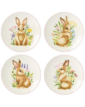 Lenox Set Of 4 Bunny Accent Plates