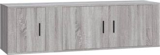 vidaXL 2 Piece TV Cabinet Set Grey Sonoma Engineered Wood vidaXL