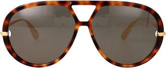 Bottega Veneta Aviator Zonnebril - unisex - Accessoires - Bruin - Maat: 63 MM