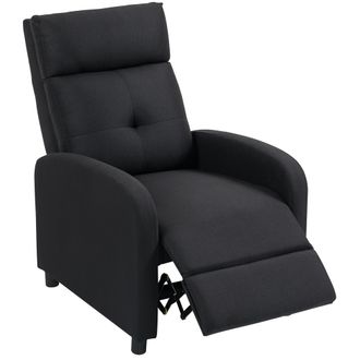 OEM Sill&oacute;n Relax Reclinable Manual Hasta 155&ordm; Apertura Push Con Reposapi&eacute;s Respaldo Alto Acolchado Grueso Negro