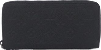 Louis Vuitton Black Leather Long Wallet (Bi-Fold) (Pre-Owned)