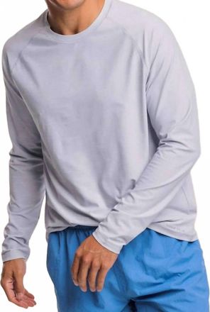 Southern Tide Brrr-Illiant Performance Long Sleeve T-Shirt In Platinum Grey