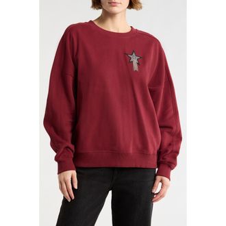 Boss Orange by Hugo Boss Star Logo Embroidered Sweatshirt in Dark Red at Nordstrom Rack, Size X-Small