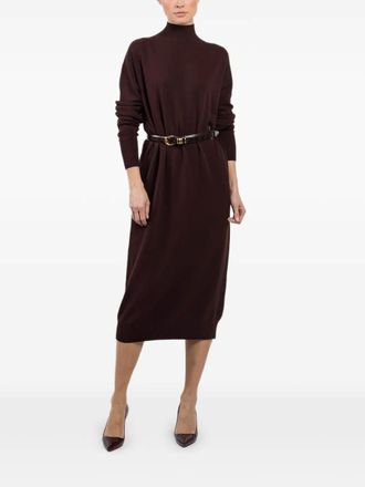 Kontatto roll-neck midi dress - Rosso
