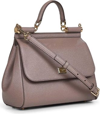 Dolce & Gabbana Womens Handbag Sicily Calf Leather Mud Handbags Hand Bags