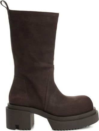 Rick Owens 60mm platform leather boots - unisex - Nubuck Leather/Calf Leather/Thermoplastic Polyurethane (TPU) - 45 - Brown