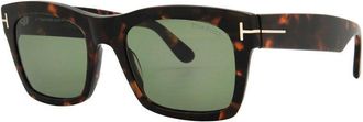 Tom Ford Sunglasses Square Full Rim, Havana Frame And Green Lens Ft106256N