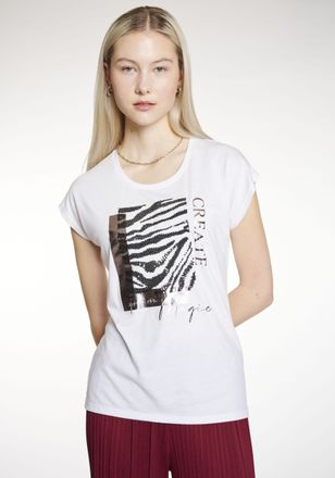 Hailys Kurzarmshirt HAILYS SS P TP Hi44lary, Damen, Gr. L (40), weiss (wei&szlig;), Jersey, Obermaterial: 65% Polyester, 35% Viskose, bedruckt, Rundhals, Shirts Ku