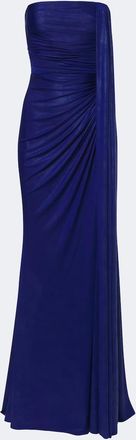 Elie Saab Draped coated jersey bustier gown
