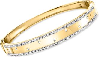 Ross-Simons Scattered-Diamond Bangle Bracelet in 18kt Yellow Gold