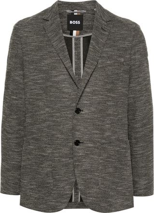 BOSS mélange-effect blazer - men - Polyester/Cotton/Cotton/Polyester - 50 - Green