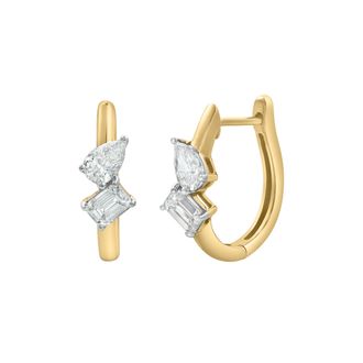 LuvMyJewelry Saela 14K Gold Lab Grown Diamond Huggies - 0.50 Ct