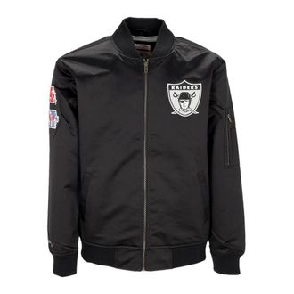 Mitchell & Ness Oakland Raiders Lichtgewicht Satijnen Bomberjack - Heren - Bomber jackets - Zwart - XL - Satijn - Jassen