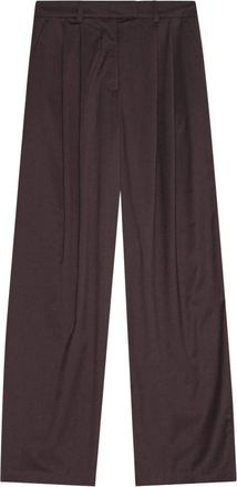 Remain Cocoon Suiting Broek Met Plooi - Dames - Wijde Broeken - Bruin - M - Wol - Broeken