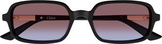 Chlo&eacute; Black CH0363S Rectangular Acetate Sunglasses