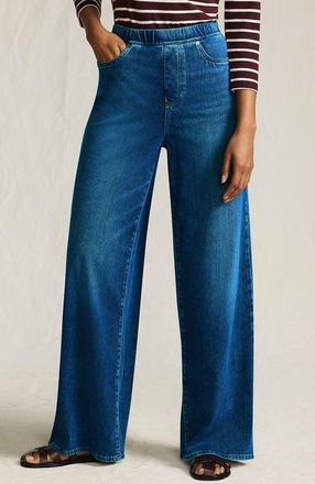 Lands End Starfish Denim High Rise Wide Leg Jeans in Indigo Tide Blue at Nordstrom, Size X-Small Short