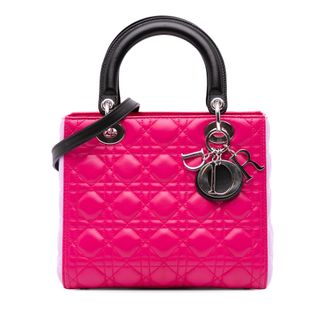 Dior Pre-owned Womens Lady My Abcdior Quilted Handbag - Poppy Leather - One Size