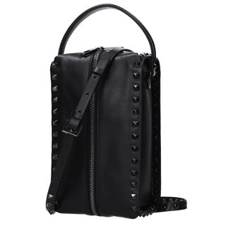 Valentino Garavani Mens Stud-Embellished Leather Clutch Black