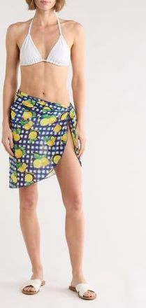 Abound Printed Mesh Sarong in Blue Lemon Multi at Nordstrom Rack, Size Large/x-Large
