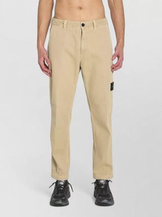 Stone Island cotton mid-rise straight-leg regular-fit trousers