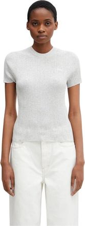 Maison Kitsun&eacute; Baby Vos T-shirt - Dames - T-shirts - Grijs - S - Katoen - Tops