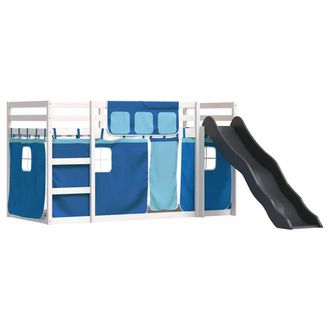 Berkfield Home Elegant Bunk Bed without Mattress with Slide & Curtains Blue 90