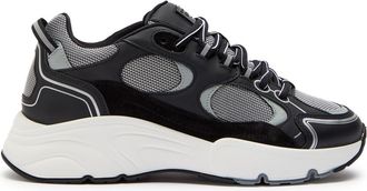 Cleens Pulse Runner Panelled Mesh Sneakers - White And Black - 12 (IT46 / UK12)