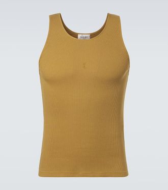 Saint Laurent Cassandre cotton tank top