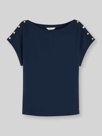 Tommy Hilfiger Regular Fit T-Shirt aus reiner Baumwolle mit Knopf-Details in Marine, Gr&ouml;&szlig;e XL