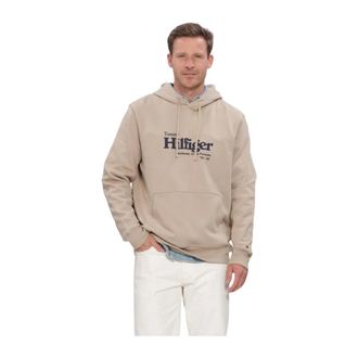 Tommy Hilfiger Hoodies & sweatvesten, Heren, Beige, M, Nautische Grafische Hoodie