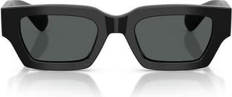 Oliver Peoples 50mm Jil Sander Edition 6 Rectangular Sunglasses in Black /Carbon Grey at Nordstrom