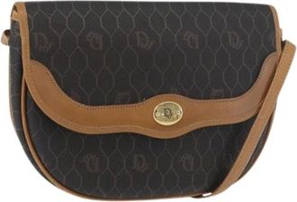 Dior Pre-owned Cross Body Bags, female, Brown, Size: ONE SIZE Pre-owned Vintage Honeycomb Canvas Shoulder Bag