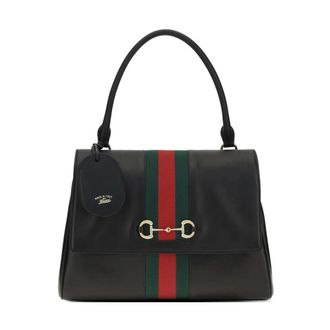 Gucci Tassen, Dames, Zwart, ONE Size, Leer, Paparazzo Medium Handtas