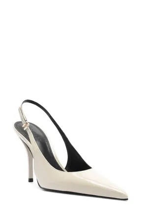 Schutz Liora Slingback Pointed Toe Pump in Sugar White at Nordstrom, Size 7.5