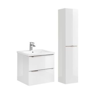 Petits Meubles Set de mueble lavabo encastrable de y columna estratificado Blanco