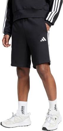 adidas Essentials 3-Stripes Fleece Shorts in Black/White at Nordstrom Rack, Size X-Large