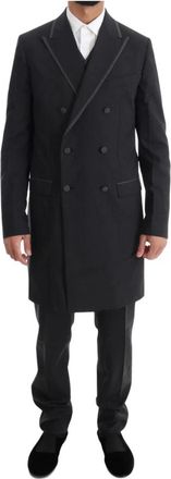 Dolce & Gabbana Grijs Wollen Stretch 3-delig Tweeknoops Pak - Heren - Mantel - Grijs - M - Wol - Jassen