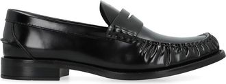 Prada Loafers van geborsteld leer - Dames - Loafers - Zwart - 40 EU - Leer - Schoenen