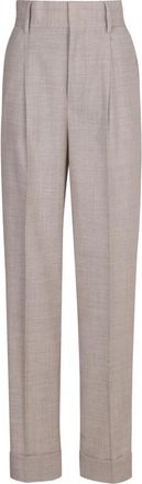 Philosophy di Lorenzo Serafini Zijdenmix Wollen Broek - Dames - Wijde Broeken - Beige - M - Wol - Broeken