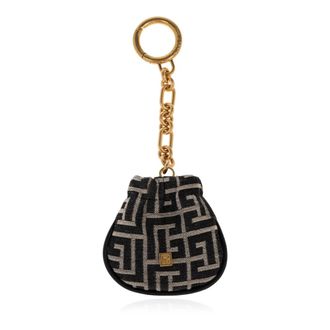 Balmain Keyrings, female, Black, Size: ONE SIZE Pulse Monogram Jacquard Key Ring