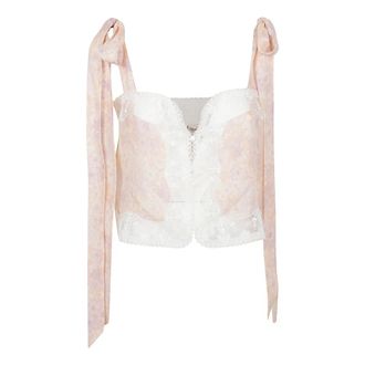 Chlo&eacute; Geknoopte Cropped Top - Dames - Tops zonder mouwen - Roze - S - Leer - Tops