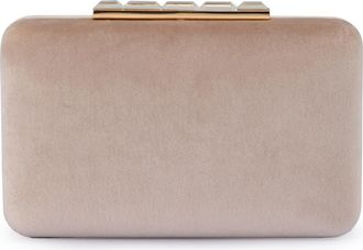 Olga Berg Bess Velvet Frame Clutch in Natural at Nordstrom