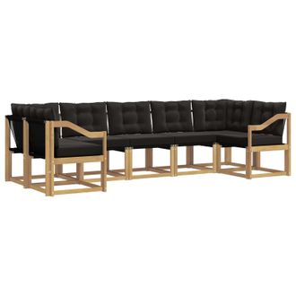 vidaXL Conjunto De Sof&aacute;s De Exterior Con Coj&iacute;n 7 Pcs Blanco Y Negro Vidaxl