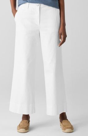 Eileen Fisher Ankle Wide Leg Jeans in White at Nordstrom, Size Large P