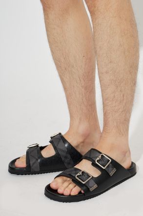 Burberry Urchin Slides, Mens, Black