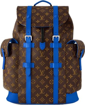 Louis Vuitton Christopher MM Monogram Macassar Canvas Brown Blue M46813
