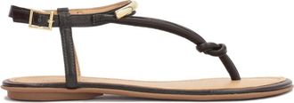 Kazar Platte flip-flop sandalen met metalen versiering - Dames - Sandalen - Zwart - 36 EU - Leer - Schoenen