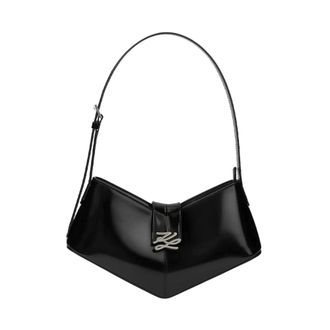 Karl Lagerfeld K/Studio Autograph Schoudertas Spazzolato - Dames - Tassen - Zwart - Maat: ONE Size Leer